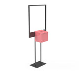 Stand, Bulletin Poster Donation Ballot Collection with Pink Metal Box