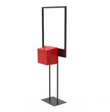 Stand, Bulletin Poster Donation Ballot Collection with Red Metal Box