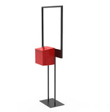 Stand, Bulletin Poster Donation Ballot Collection with Red Metal Box