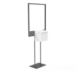 Stand, Bulletin Poster Donation Ballot Collection with white metal box