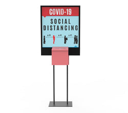 Poster Stand Social Distane Donation Charity Fundraising Box Collection Tithing