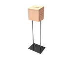 Beige Metal Ballot Box Donation Box Suggestion Box With Black Stand