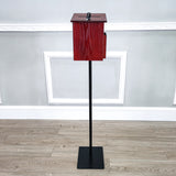 Black Metal Donation Box Floor Stand Lobby Foyer Tithes & Offering Suggestion 11065+1040S