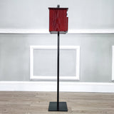 Black Metal Donation Box Floor Stand Lobby Foyer Tithes & Offering Suggestion 11065+1040S