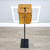 Black Metal Donation Box Floor Stand Lobby Foyer Tithes & Offering Suggestion 11065+10885