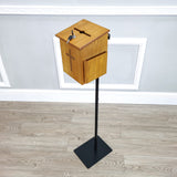 Black Metal Donation Box Floor Stand Lobby Foyer Tithes & Offering Suggestion 11065+10885