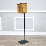 Black Metal Donation Box Floor Stand Lobby Foyer Tithes & Offering Suggestion 11065+10885