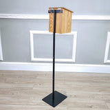 Black Metal Donation Box Floor Stand Lobby Foyer Tithes & Offering Suggestion 11065+10885