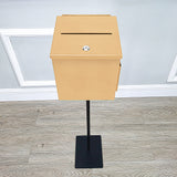 Black Metal Donation Box Floor Stand Lobby Foyer Tithes & Offering Suggestion 11065+10918-BEIGE