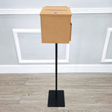 Black Metal Donation Box Floor Stand Lobby Foyer Tithes & Offering Suggestion 11065+10918-BEIGE