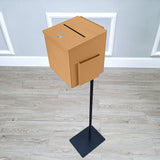 Black Metal Donation Box Floor Stand Lobby Foyer Tithes & Offering Suggestion 11065+10918-BEIGE