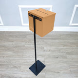 Black Metal Donation Box Floor Stand Lobby Foyer Tithes & Offering Suggestion 11065+10918-BEIGE