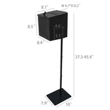 Black Metal Donation Box Floor Stand Lobby Foyer Tithes & Offering Suggestion 11065+10918-BLACK