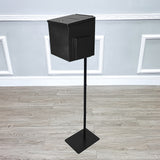 Black Metal Donation Box Floor Stand Lobby Foyer Tithes & Offering Suggestion 11065+10918-BLACK