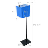 Black Metal Donation Box Floor Stand Lobby Foyer Tithes & Offering Suggestion 11065+10918-BLUE