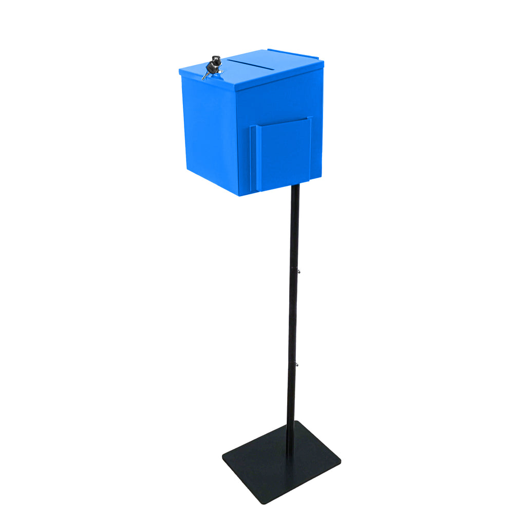 Black Metal Donation Box Floor Stand Lobby Foyer Tithes & Offering Sug ...