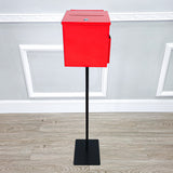 Black Metal Donation Box Floor Stand Lobby Foyer Tithes & Offering Suggestion 11065+10918-RED