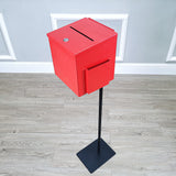 Black Metal Donation Box Floor Stand Lobby Foyer Tithes & Offering Suggestion 11065+10918-RED