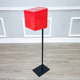 Black Metal Donation Box Floor Stand Lobby Foyer Tithes & Offering Suggestion 11065+10918-RED