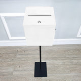 Black Metal Donation Box Floor Stand Lobby Foyer Tithes & Offering Suggestion 11065+10918-WHITE