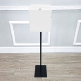 Black Metal Donation Box Floor Stand Lobby Foyer Tithes & Offering Suggestion 11065+10918-WHITE