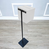 Black Metal Donation Box Floor Stand Lobby Foyer Tithes & Offering Suggestion 11065+10918-WHITE