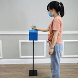 Black Metal Donation Box Floor Stand Lobby Foyer Tithes & Offering Suggestion 11065+11118-BLUE