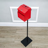 Black Metal Donation Box Floor Stand Lobby Foyer Tithes & Offering Suggestion 11065+11118-RED