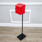 Black Metal Donation Box Floor Stand Lobby Foyer Tithes & Offering Suggestion 11065+11118-RED