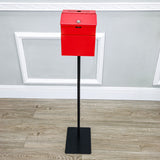 Black Metal Donation Box Floor Stand Lobby Foyer Tithes & Offering Suggestion 11065+11118-RED