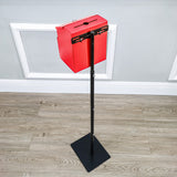 Black Metal Donation Box Floor Stand Lobby Foyer Tithes & Offering Suggestion 11065+11118-RED