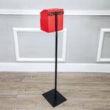 Black Metal Donation Box Floor Stand Lobby Foyer Tithes & Offering Suggestion 11065+11118-RED