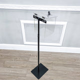 Black Metal Donation Box Floor Stand Lobby Foyer Tithes & Offering Suggestion 11065+11460