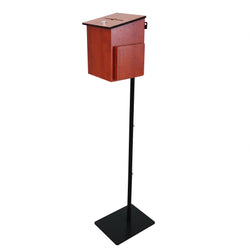 Black Metal Donation Box Floor Stand Lobby Foyer Tithes & Offering Suggestion 11065+11463