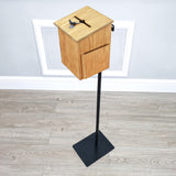 Black Metal Donation Box Floor Stand Lobby Foyer Tithes & Offering Suggestion 11065+12151