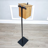 Black Metal Donation Box Floor Stand Lobby Foyer Tithes & Offering Suggestion 11065+12151