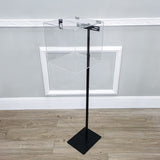 Black Metal Donation Box Floor Stand Lobby Foyer Tithes & Offering Suggestion 11065+20033