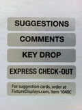 Box, Metal Donation Suggestion Key Drop 7" x 8.38" x 5.47" Express Checkout Comments Sales Lead Box