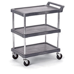 Economical Polymer Utility Carts   28Wx17D Shelf   3 Shelves 1119075