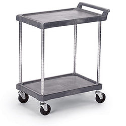 Economical Polymer Utility Carts   28Wx17D Shelf   2 Shelves 1119076
