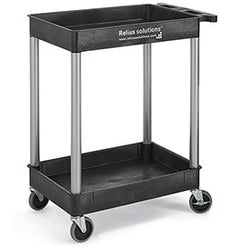 Relius Solutions Tray Shelf Carts With Nickel Legs   2 Shelves   Tub Top 1119077