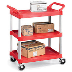 Rubbermaid Xtra Carts With Aluminum Uprights   33 5/8Wx18 3/8D Shelf   Red