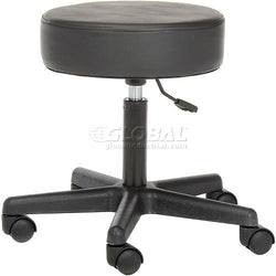 Padded Seat Revolving Pneumatic Adjustable Height Stool, Plastic Base 1119151