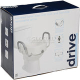 Premium Elongated Raised Toilet Seat with Arms, 5" Height 1119155