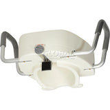 Premium Elongated Raised Toilet Seat with Arms, 5" Height 1119155