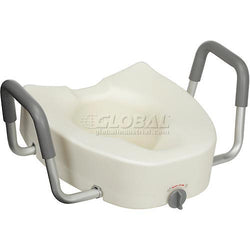 Premium Elongated Raised Toilet Seat with Arms, 5 Height 1119155