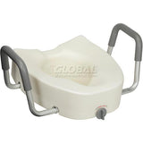 Premium Elongated Raised Toilet Seat with Arms, 5" Height 1119155