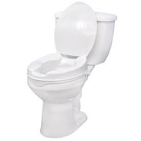 Raised Toilet Seat with Lock and Lid, 4" 1119156