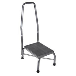 Drive Medical Step Stool with Handrail   Non Skid Rubber Footstool Platform