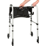 Drive Medical Clever Lite LS Rollator Walker with Seat and Push Down Brakes